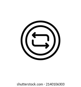 Repeat Icon. Line Art Style Design Isolated On White Background