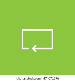 Repeat icon, Repeat line pictogram, Green background, vector eps, eps10, image jpg