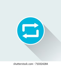 Repeat icon with long shadow