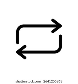 Repeat icon outline set sign