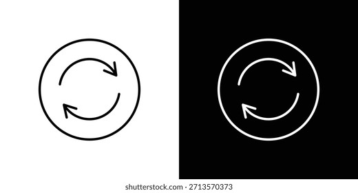 Repeat icon pictogram on White Background Editable Stroke.