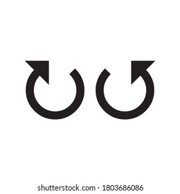 repeat icon, refresh sign, redo and undo button