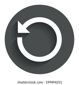 Repeat icon. Refresh symbol. Loop sign. Circle flat button with shadow. Modern UI website navigation. Vector