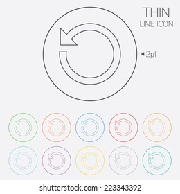 Repeat icon. Refresh symbol. Loop sign. Thin line circle web icons with outline. Vector