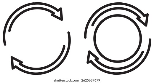 Repeat icon. Repeating vector symbol. Simple return outline icons. double arrow icon. refresh icon design eps 10