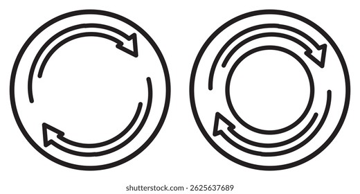 Repeat icon. Repeating vector symbol. Simple return outline icons. double arrow icon. refresh icon design eps 10