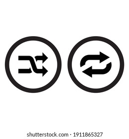 Repeat Icon, Shuffle Button, Cross Sign