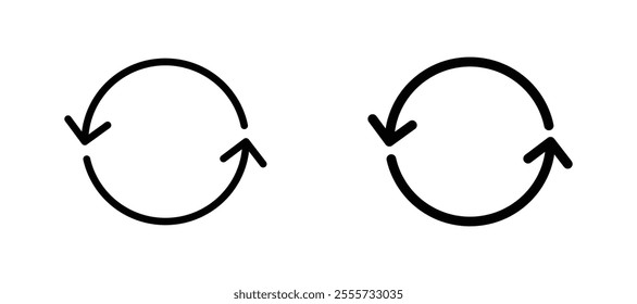 Repeat icon symbol collection on white background.