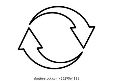 Ícone Repetir. Símbolo de recarregar, atualizar, carregar, reciclar e repetir. Atualizar conjunto de ícones. Ilustração de vetor de ícone de setas de rotação 