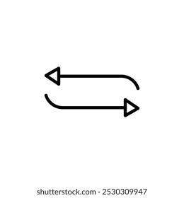 Repeat icon Thin line art isolated