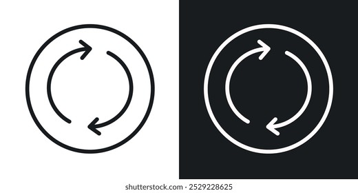 Repeat icon in Thin line black color. flat simple vector symbols illustration.