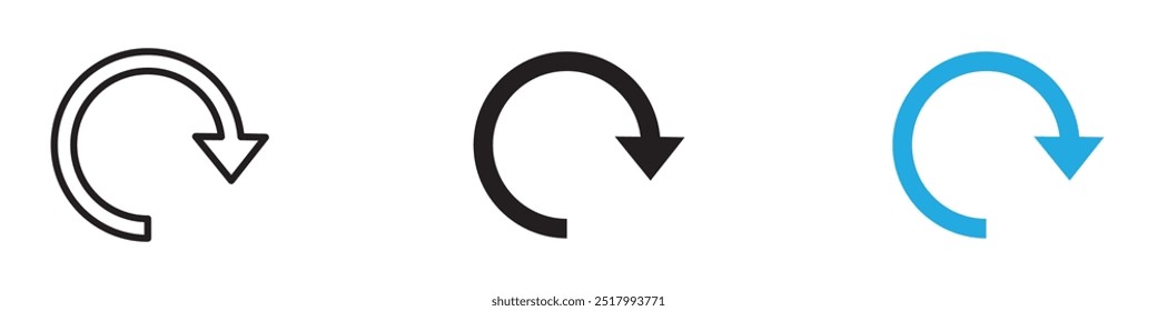 Ícone de repetição da ilustração de linha fina