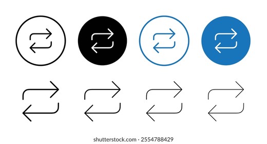Repeat icon Thin line illustration set