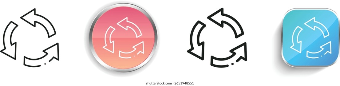 repeat icon. Thin Linear, Regular and Button Style Design Isolated On White Background