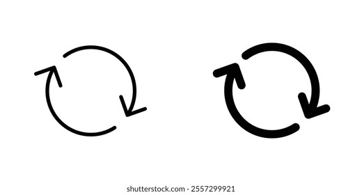 Repeat Icon vector. liner and flat style icons set.