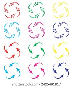Repeat icon vector. Recycle icon sign symbol in trendy flat style. Set elements in colored icons. Rotation vector icon illustration isolated on white background