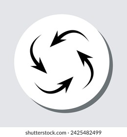 Repeat icon vector. Recycle sign symbol in trendy flat style. Rotation vector icon illustration in circle isolated on gray background