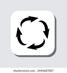 Repeat icon vector. Recycle sign symbol in trendy flat style. Rotation vector icon illustration in square isolated on gray background