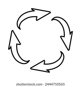 Repeat icon vector. Recycle icon sign symbol vector. Rotation vector icon illustration isolated on white background
