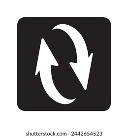 Repeat icon vector. Refresh logo design. Reload arrow vector icon illustration in square isolated on white background