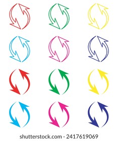 Repeat icon vector. Refresh icon sign symbol in trendy flat style. Set elements in colored icons. Reload arrow vector icon illustration isolated on white background