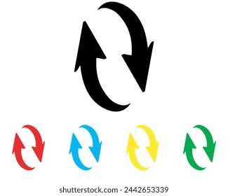 Repeat icon vector. Refresh icon sign symbol in trendy flat style. Set elements in colored icons. Reload arrow vector icon illustration isolated on white background