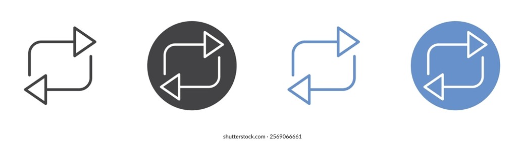 Repeat icon vector symbol outline sign