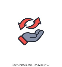 repeat icon. vector.Editable stroke.linear style sign for use web design,logo.Symbol illustration.