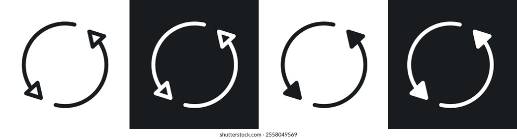 Repeat icons pack in black and white filled and outlined versions.