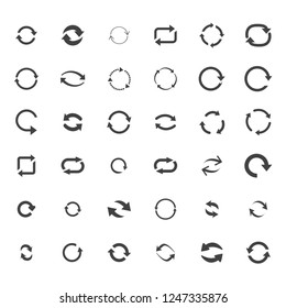 Repeat icons set. set of 36 refresh filled icons such as reload, update, reload, replay, loading arrow icons