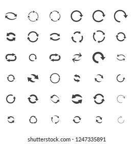 Repeat Icons Set. Set Of 36 Refresh Filled Icons Such As Reload, Update, Reload, Replay, Loading Arrow Icons