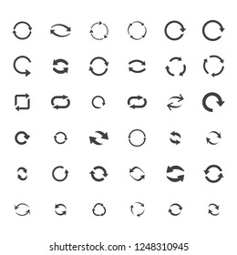 Repeat icons set. set of 36 refresh filled icons such as reload, update, reload, replay, loading arrow icons