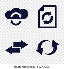 Repeat icons set. set of 4 repeat filled icons such as reload, update, arrow