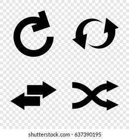 Repeat icons set. set of 4 repeat filled icons such as update, shuffle, arrow