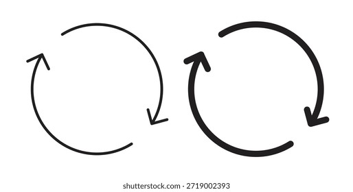 Iconos de repetición, símbolos de Vector. señal plana llena