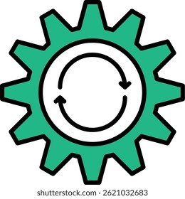Repeat Line Filled Vector Icon Design