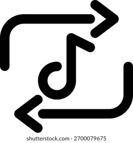 Repeat, Loop, Music Outline Icon