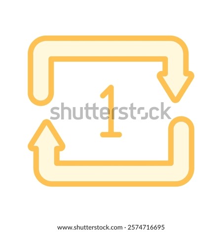 Repeat Once duotone line icon , vector, pixel perfect, illustrator file