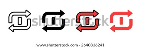 Repeat Once Multi Style Icon Set