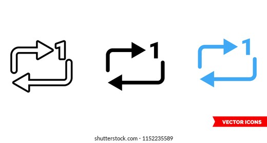 Repeat one icon of 3 types: color, black and white, outline. Isolated vector sign symbol.