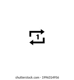 Repeat one item icon simple vector perfect illustration