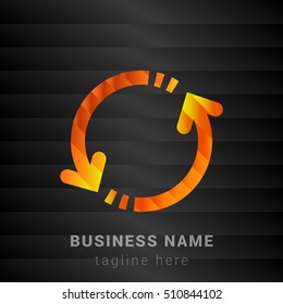 Repeat Orange, Yellow and Black silk fashion premium icon / Logo