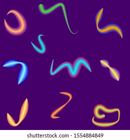 Repeat pattern of 3d abstract wormlike neon shapes - vector.