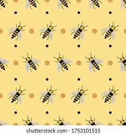 Repeat pattern with bee vector design
