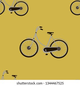 Repeat  pattern with bicycle in retro style. Sport Vector Seamless Pattern.Cute vector design for  textiles, wallpapers, designer paper.