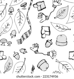 Repeat pattern change of season autumn/winter things