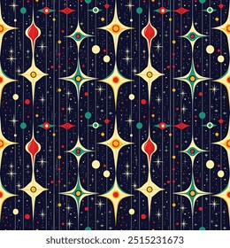Repeat Pattern, Christmas 50s retro, geometric, fun