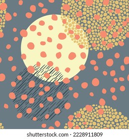 Repeat Pattern of colorfull circles, dots. Vector.