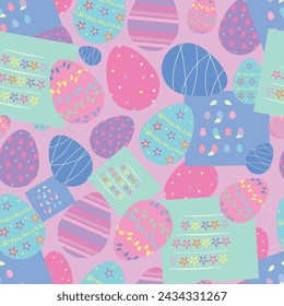 Repeat pattern with delicious chocolate easter eggs vector artwork