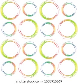 Repeat pattern of paintbrush circles - vector